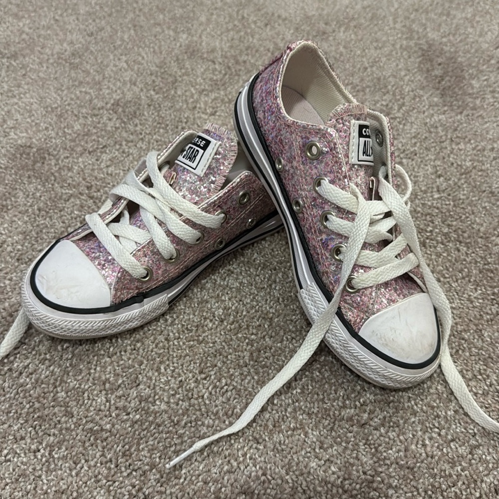 Pink glitter converse